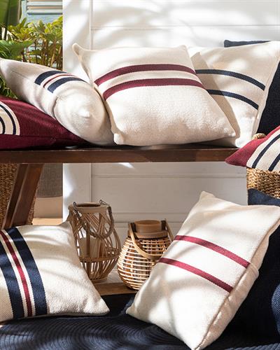 Banded Декоративна Възглавница Тъкан 45x45 см Бордо