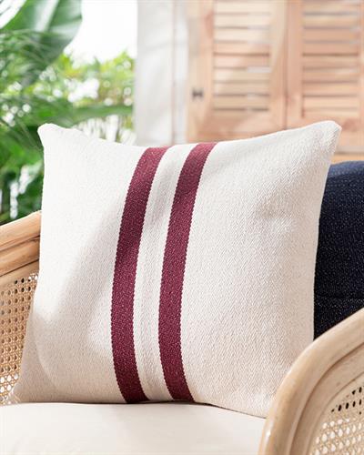 Banded Декоративна Възглавница Тъкан 45x45 см Бежов - Бордо