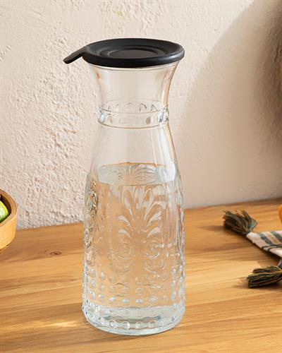 Baroque Glass Bottle 1000 ml Black