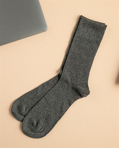 Basıc Cotton Cotton Mens Long Length Sock 40-44 Gray