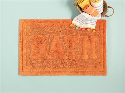 Bath Постелка За Баня Памучен, Оранжево,, 60 X 90 Cm
