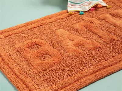 Bath Постелка За Баня Памучен, Оранжево,, 60 X 90 Cm