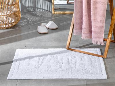 Bath Постелка За Баня Памучен, Бяло, 60 X 90 Cm