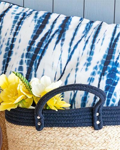 Batik Възглавница Двулицев, Тъмно Синьо, 30 X 50 Cm