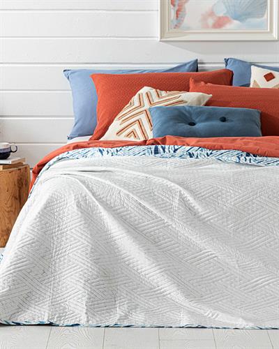 Batik Leaves Многофункционално Покривало Двоен 200x220 см Морскосин