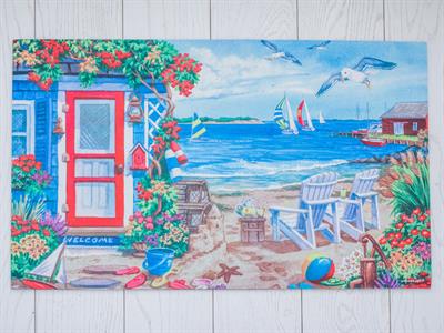 Beach Cottage ИЗСТРИВАЛКА Отпечатано 45x75 cm Blue.