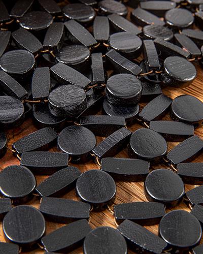 Beaded Подложки За Хранене Бамбук 36 см Черен