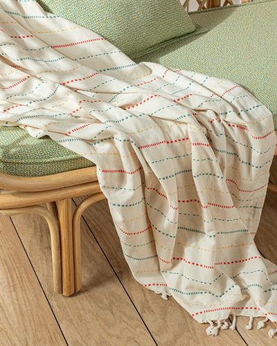 Belicia Шал За Диван Памук 130x170 см Многоцветен