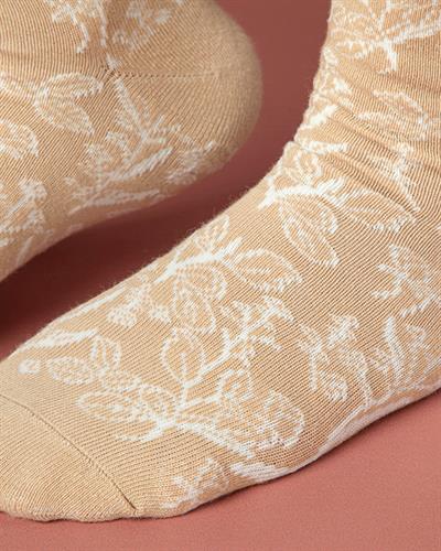 Bella Cotton Women Long Length Sock 36-40 Beige