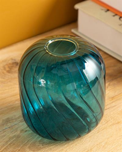 Bety Ваза Жакард С Граници, Тъмно Синьо, 10 X 11 Cm