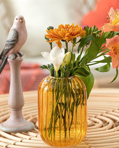 Bety Ваза Жакард С Граници, Жълто, 10 X 14 Cm