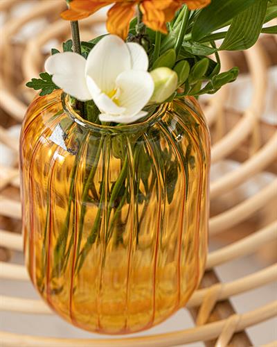 Bety Ваза Жакард С Граници, Жълто, 10 X 14 Cm