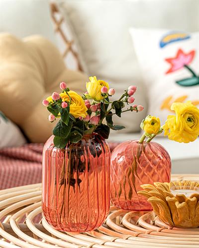 Bety Ваза Жакард С Граници, Розово, 9 X 9 X 15 Cm