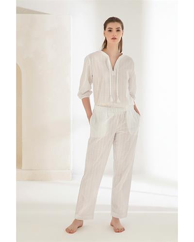 Bianca Комплект Пижама Дамски, Памучен, Бяло, L