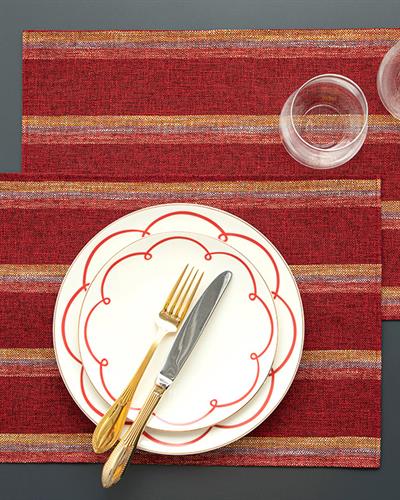 Big Lines Американзки Сервиз 2Бр., Полиестер, Червено, 30 X 45 Cm