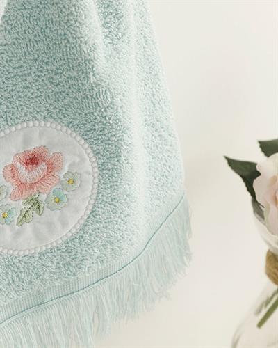 Big Rose Хавлии За Ръце Бродирани, Селедон, 30 X 40 Cm