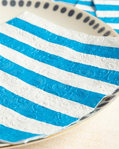 Big Stripes Хартийни Салфетки 20 Бр., Хартия, Синьо, 33 X 33 Cm