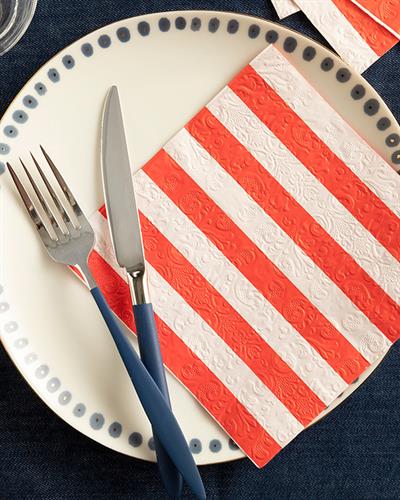 Big Stripes Хартийни Салфетки 20 Бр., Хартия, Червено, 33 X 33 Cm