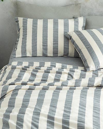 Billowy Seersucker For One Person Duvet Cover Set 160x220 cm Dark Blue