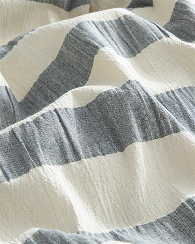 Billowy Seersucker For One Person Duvet Cover Set 160x220 cm Dark Blue