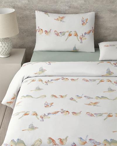 Bird Talk СПАЛНО БЕЛЬО КОМПЛЕ Двоен човек Памучен 200x220 cm Green