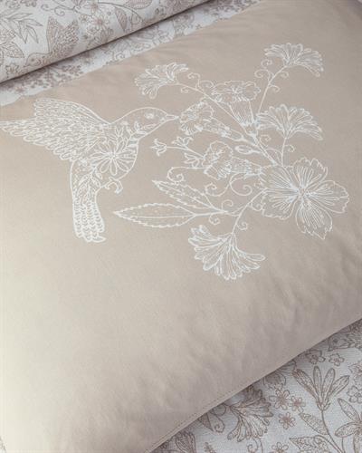 Bird Whisper Комплект Одеяло Пике Двоен С щампа 200x220 см Бежов