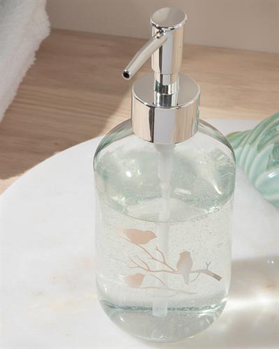 Birdy Glass Liquid Soap Dispense 7,2X18,5 cm Silver