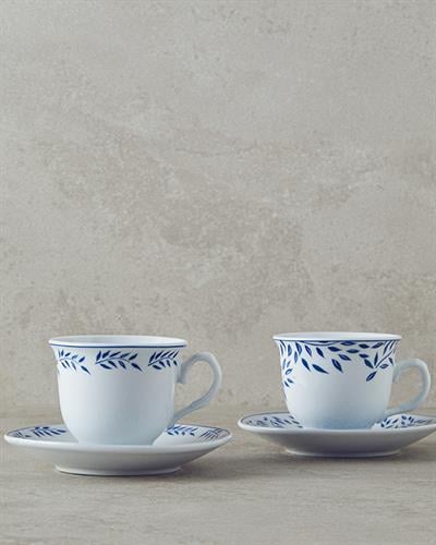 Blatt Porcelain 4 Parça 2 Kişilik Coffee Cup Set 80 ml Dark Blue