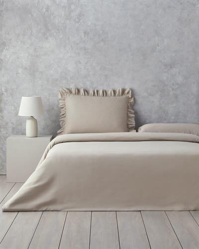 Blaze Спален Комплект Кралски размер С волан Вафлена структура 240x220 см Светлобежов