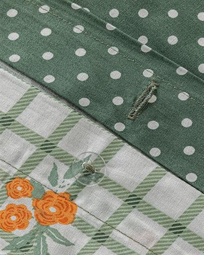 Bloom Check Cotton For One Person Duvet Cover Set 160x220 cm Green