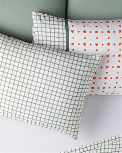 Bloom Check Кълъфка За Възглавница 2Бр., Лесно За Гладене, Оранжево,, 50 X 70 Cm