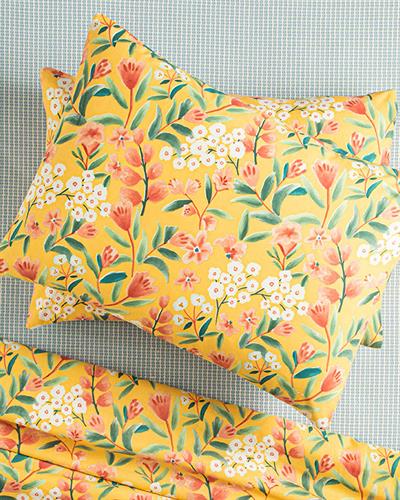 Bloomy Branch Кълъфка За Възглавница 2Бр., Лесно За Гладене, Жълто, 50 X 70 Cm