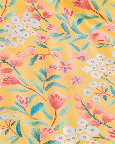 Bloomy Branch Спално Бельо Двоен Размер, Лесно За Гладене, Жълто, 200 X 220 Cm