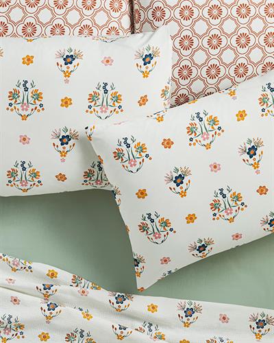 Bloomy Spring Кълъфка За Възглавница 2Бр., Лесно За Гладене, Синьо, 50 X 70 Cm