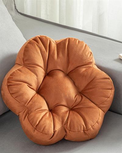 Blossom Velvet Decorative Cushion 40 cm Burnt Orange