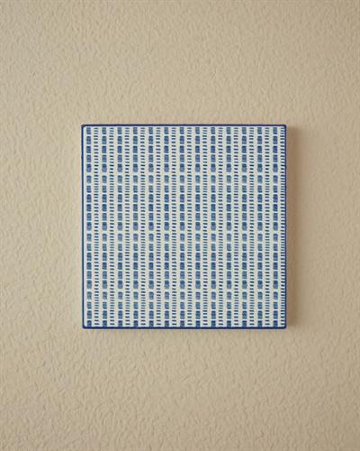 Blue Checked Подложка За Топло Сервиране Керамика 16x16 см Син