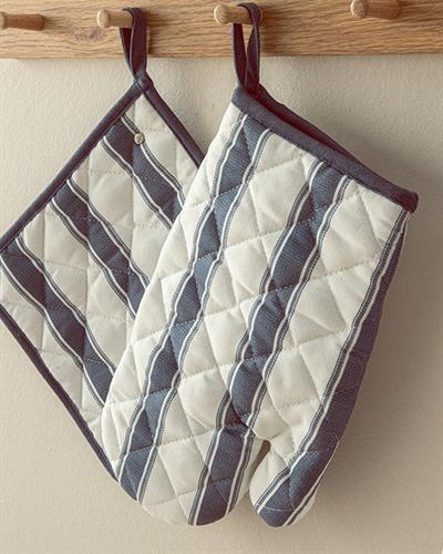 Blue Lines Кухненска Престилка 3Бр. Сет, Полиестер, Тъмно Синьо, 65 X 75 Cm