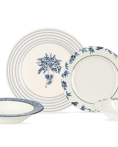 Bluerse Porcelain Table Set 24 Pieces, 6 Servings Blue - Green