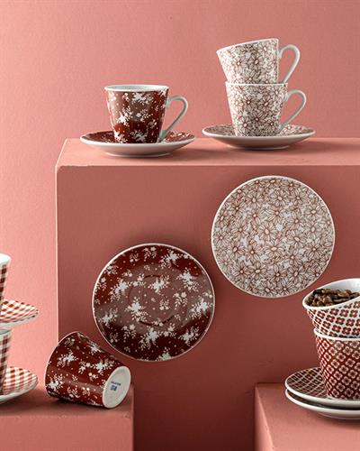 Blumig Сервиз За Кафе 4 Бр. За 2 Души, Порцелан, Бордо Червено, 80 Ml