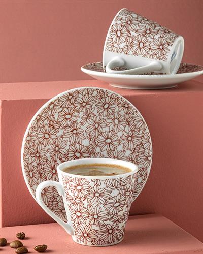 Blumig Сервиз За Кафе 4 Бр. За 2 Души, Порцелан, Бордо Червено, 80 Ml