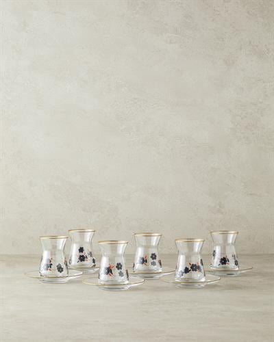 Boheme Сервиз За Чай 12 части за 6 души Стъкло 130 мл Черен