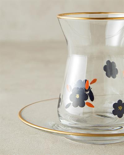 Boheme Сервиз За Чай 12 части за 6 души Стъкло 130 мл Черен