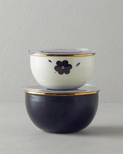 Bohemia Кутия За Съхранение 2 бр. Емайлиран 14-16 см. Кремав