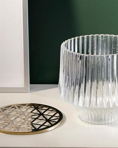 Bohemian Crystal Ваза Стъкло 14,3x14,3x13,5 см Прозрачен