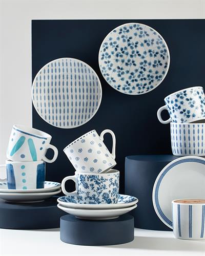 Bohemian Leaf Сервиз За Кафе 4 Бр. За 2 Души, Порцелан, Тъмно Синьо, 80 Ml