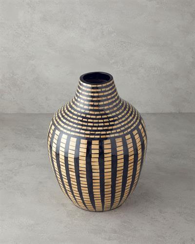 Bohemio Ваза Бамбук 25x35 см Черен