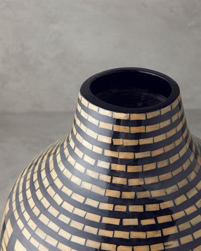 Bohemio Ваза Бамбук 25x35 см Черен