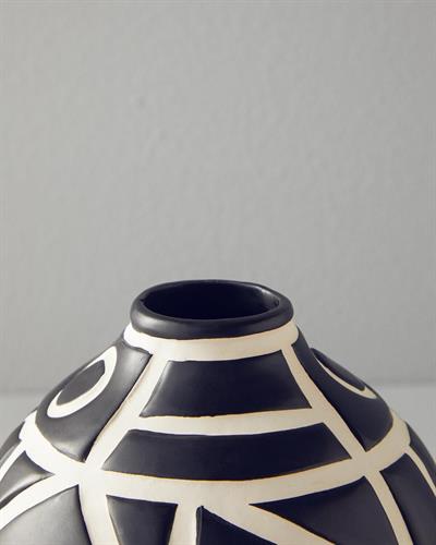 Boho Ваза Доломит 13x13x16 cm Черен