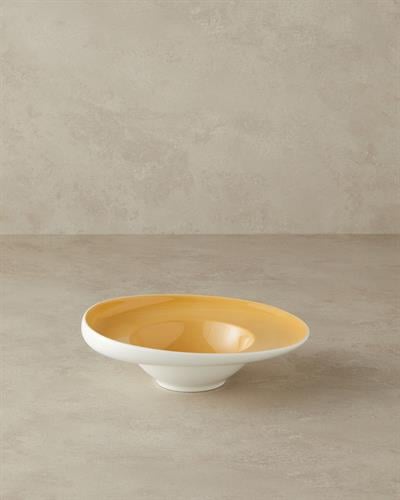 Boho Подложна Чиния За Сервиране Спагети Китайски костен порцелан 24 см Жълт