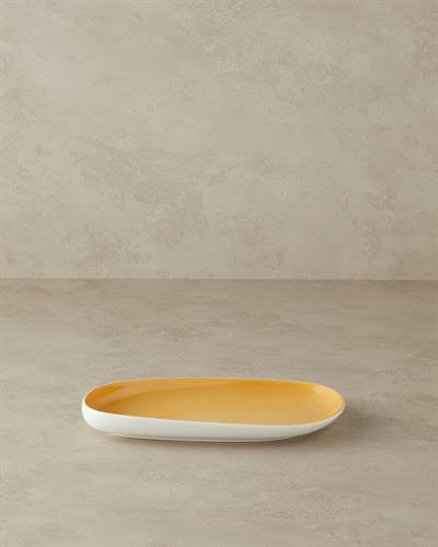 Boho Плато Китайски костен порцелан 27 см Жълт